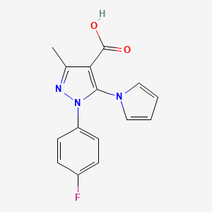 1-(4-Fluorophenyl)-3-methyl-5-(1H-pyrrol-1-yl)-1H-pyrazole-4-carboxylic acid