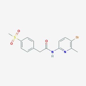 molecular formula C15H15BrN2O3S B13872798 N-(5-bromo-6-methylpyridin-2-yl)-2-(4-methylsulfonylphenyl)acetamide 