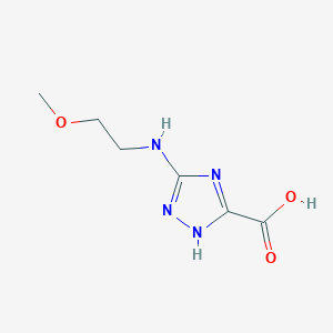 molecular formula C6H10N4O3 B13872799 3-(2-methoxyethylamino)-1H-1,2,4-triazole-5-carboxylic acid 