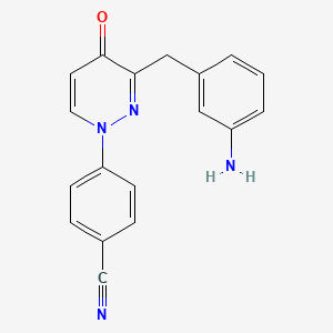 4-[3-[(3-Aminophenyl)methyl]-4-oxopyridazin-1-yl]benzonitrile