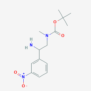 molecular formula C14H21N3O4 B13872837 tert-butyl N-[2-amino-2-(3-nitrophenyl)ethyl]-N-methylcarbamate 