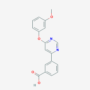 molecular formula C18H14N2O4 B1387285 3-[6-(3-Methoxyphenoxy)pyrimidin-4-yl]benzoic acid CAS No. 1170826-41-1