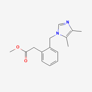 molecular formula C15H18N2O2 B13872879 Methyl 2-[2-[(4,5-dimethylimidazol-1-yl)methyl]phenyl]acetate 