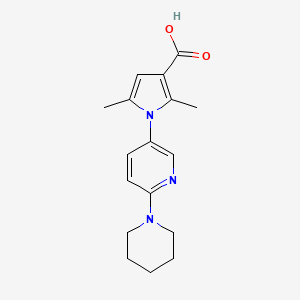 molecular formula C17H21N3O2 B1387290 2,5-Dimethyl-1-(6-piperidin-1-ylpyridin-3-yl)-1H-pyrrole-3-carboxylic acid CAS No. 1170101-62-8