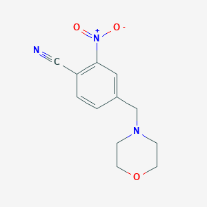 molecular formula C12H13N3O3 B13872908 4-(Morpholin-4-ylmethyl)-2-nitrobenzonitrile 