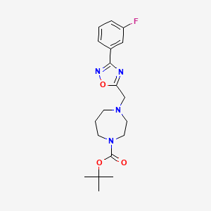molecular formula C19H25FN4O3 B1387292 tert-Butyl 4-{[3-(3-fluorophenyl)-1,2,4-oxadiazol-5-yl]methyl}-1,4-diazepane-1-carboxylate CAS No. 1172711-76-0