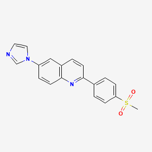 molecular formula C19H15N3O2S B13872923 6-Imidazol-1-yl-2-(4-methylsulfonylphenyl)quinoline 