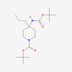 Tert-butyl 4-[(2-methylpropan-2-yl)oxycarbonylamino]-4-propylpiperidine-1-carboxylate