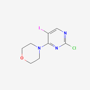 molecular formula C8H9ClIN3O B1387293 4-(2-Chloro-5-iodopyrimidin-4-yl)morpholine CAS No. 1171527-49-3