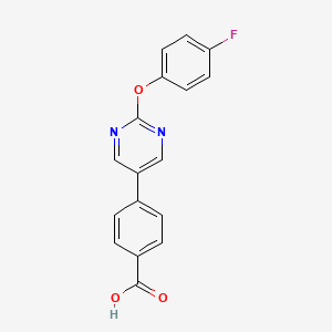 molecular formula C17H11FN2O3 B1387296 4-[2-(4-Fluorophenoxy)pyrimidin-5-yl]benzoic acid CAS No. 1170612-83-5
