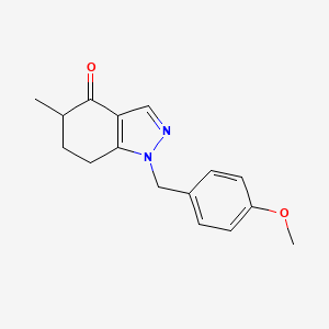 molecular formula C16H18N2O2 B13873002 1-[(4-methoxyphenyl)methyl]-5-methyl-6,7-dihydro-5H-indazol-4-one 