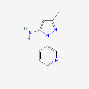 molecular formula C10H12N4 B13873021 5-Methyl-2-(6-methylpyridin-3-yl)pyrazol-3-amine 