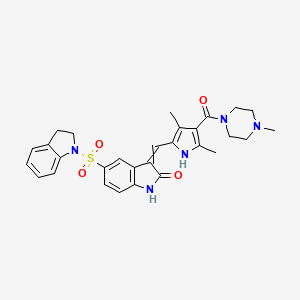 molecular formula C29H31N5O4S B13873028 5-(2,3-dihydroindol-1-ylsulfonyl)-3-[[3,5-dimethyl-4-(4-methylpiperazine-1-carbonyl)-1H-pyrrol-2-yl]methylidene]-1H-indol-2-one 