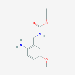 molecular formula C13H20N2O3 B13873119 tert-butyl N-[(2-amino-5-methoxyphenyl)methyl]carbamate 