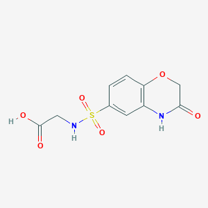 molecular formula C10H10N2O6S B1387312 N-[(3-oxo-3,4-dihydro-2H-1,4-benzoxazin-6-yl)sulfonyl]glycine CAS No. 874801-32-8
