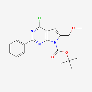 molecular formula C19H20ClN3O3 B13873146 Tert-butyl 4-chloro-6-(methoxymethyl)-2-phenylpyrrolo[2,3-d]pyrimidine-7-carboxylate 