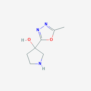 3-(5-Methyl-1,3,4-oxadiazol-2-yl)pyrrolidin-3-ol