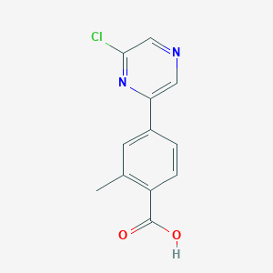molecular formula C12H9ClN2O2 B1387319 4-(6-Chloropyrazin-2-yl)-2-methylbenzoic acid CAS No. 1020718-74-4