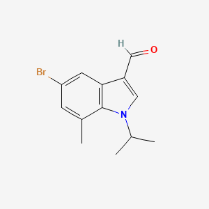 molecular formula C13H14BrNO B13873215 5-bromo-7-methyl-1-(propan-2-yl)-1H-indole-3-carboxaldehyde CAS No. 1350762-50-3