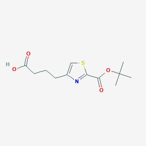 4-[2-[(2-Methylpropan-2-yl)oxycarbonyl]-1,3-thiazol-4-yl]butanoic acid