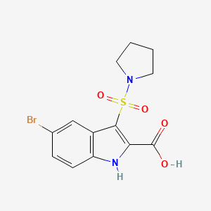 molecular formula C13H13BrN2O4S B13873247 5-Bromo-3-(pyrrolidine-1-sulfonyl)-1H-indole-2-carboxylic acid CAS No. 918494-39-0