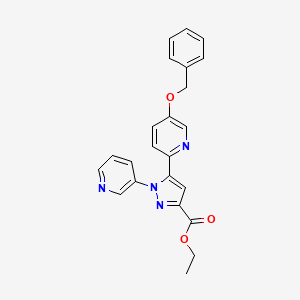 molecular formula C23H20N4O3 B13873264 ethyl 5-(5-benzyloxy-2-pyridyl)-1-(3-pyridyl)-1H-pyrazole-3-carboxylate 