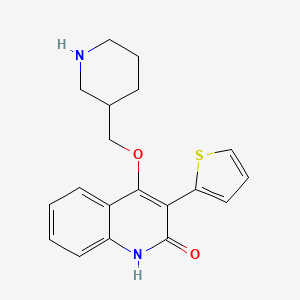 molecular formula C19H20N2O2S B13873278 4-(piperidin-3-ylmethoxy)-3-thiophen-2-yl-1H-quinolin-2-one 