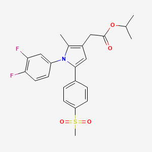 molecular formula C23H23F2NO4S B13873306 Propan-2-yl 2-[1-(3,4-difluorophenyl)-2-methyl-5-(4-methylsulfonylphenyl)pyrrol-3-yl]acetate 