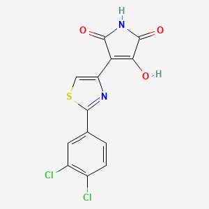 molecular formula C13H6Cl2N2O3S B13873310 1H-Pyrrole-2,5-dione, 3-(2-(3,4-dichlorophenyl)-4-thiazolyl)-4-hydroxy- CAS No. 78743-16-5