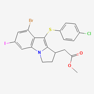 methyl 2-[5-bromo-4-(4-chlorophenyl)sulfanyl-7-iodo-2,3-dihydro-1H-pyrrolo[1,2-a]indol-3-yl]acetate