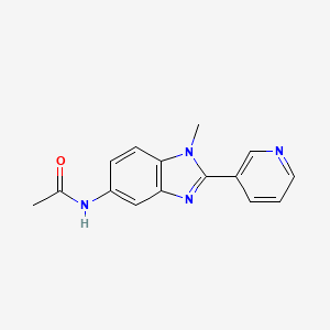 molecular formula C15H14N4O B13873327 N-(1-methyl-2-pyridin-3-ylbenzimidazol-5-yl)acetamide 