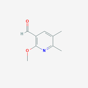 molecular formula C9H11NO2 B13873337 2-Methoxy-5,6-dimethylpyridine-3-carbaldehyde 