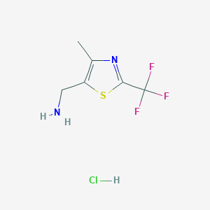 molecular formula C6H8ClF3N2S B13873346 [4-Methyl-2-(trifluoromethyl)-1,3-thiazol-5-yl]methanamine;hydrochloride CAS No. 1263281-85-1