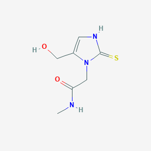 molecular formula C7H11N3O2S B1387337 2-[5-(hydroxymethyl)-2-mercapto-1H-imidazol-1-yl]-N-methylacetamide CAS No. 1105190-20-2