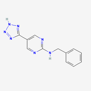 molecular formula C12H11N7 B13873371 N-benzyl-5-(2H-tetrazol-5-yl)pyrimidin-2-amine 