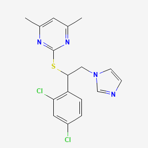 molecular formula C17H16Cl2N4S B13873416 2-[1-(2,4-Dichlorophenyl)-2-imidazol-1-ylethyl]sulfanyl-4,6-dimethylpyrimidine 