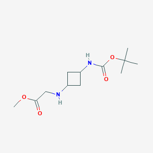 molecular formula C12H22N2O4 B13873420 Methyl 2-[[3-[(2-methylpropan-2-yl)oxycarbonylamino]cyclobutyl]amino]acetate 