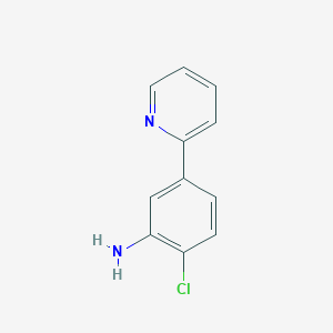 molecular formula C11H9ClN2 B13873424 2-Chloro-5-(pyridin-2-yl)benzenamine 