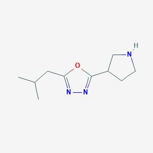 molecular formula C10H17N3O B13873425 2-(2-Methylpropyl)-5-pyrrolidin-3-yl-1,3,4-oxadiazole CAS No. 1225218-56-3