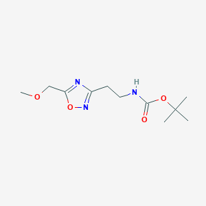 molecular formula C11H19N3O4 B13873448 tert-butyl N-[2-[5-(methoxymethyl)-1,2,4-oxadiazol-3-yl]ethyl]carbamate 