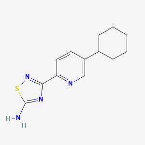 molecular formula C13H16N4S B13873470 3-(5-Cyclohexylpyridin-2-yl)-1,2,4-thiadiazol-5-amine CAS No. 1179362-37-8