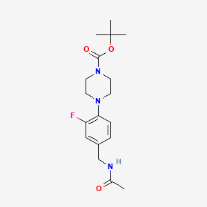 molecular formula C18H26FN3O3 B13873484 Tert-butyl 4-[4-(acetamidomethyl)-2-fluorophenyl]piperazine-1-carboxylate 