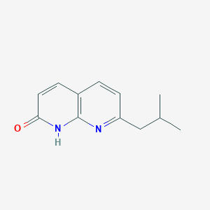 molecular formula C12H14N2O B13873501 7-(2-methylpropyl)-1H-1,8-naphthyridin-2-one 