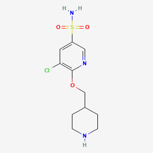 5-Chloro-6-(piperidin-4-ylmethoxy)pyridine-3-sulfonamide