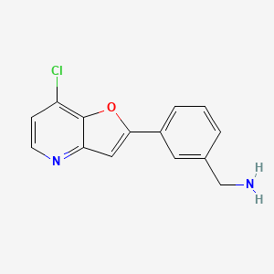 molecular formula C14H11ClN2O B13873517 (3-(7-Chlorofuro[3,2-b]pyridin-2-yl)phenyl)methanamine 