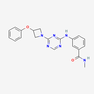 molecular formula C20H20N6O2 B13873518 N-methyl-3-[[4-(3-phenoxyazetidin-1-yl)-1,3,5-triazin-2-yl]amino]benzamide 