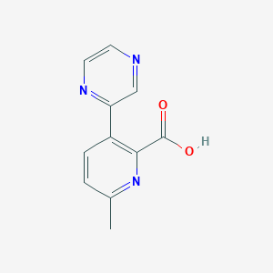 molecular formula C11H9N3O2 B13873524 6-Methyl-3-pyrazin-2-ylpyridine-2-carboxylic acid 