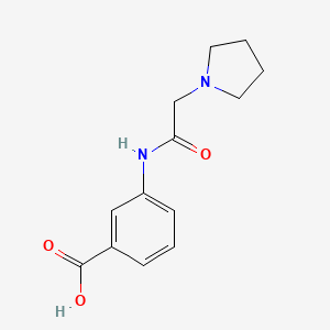 molecular formula C13H16N2O3 B1387354 3-[(Pyrrolidin-1-ylacetyl)amino]benzoic acid CAS No. 1099597-39-3