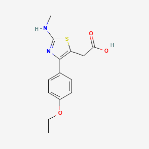 molecular formula C14H16N2O3S B1387355 [4-(4-Ethoxy-phenyl)-2-methylamino-thiazol-5-yl]-acetic acid CAS No. 1048922-37-7