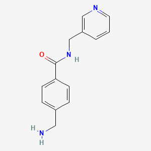 molecular formula C14H15N3O B13873578 4-(aminomethyl)-N-(pyridin-3-ylmethyl)benzamide 